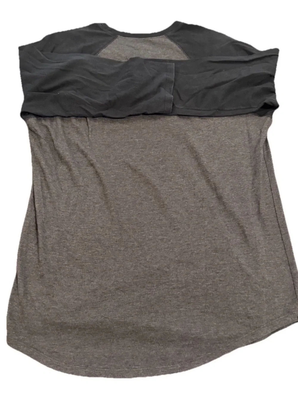 The North Face Gray Body with Black Raglan Long Sleeve Shirt